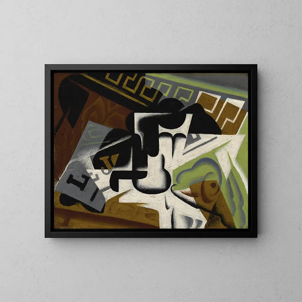 Journal y frutero - Juan Gris — cuadro enmarcado en la pared