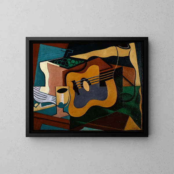 Naturaleza muerta con guitarra - Juan Gris — cuadro enmarcado en la pared