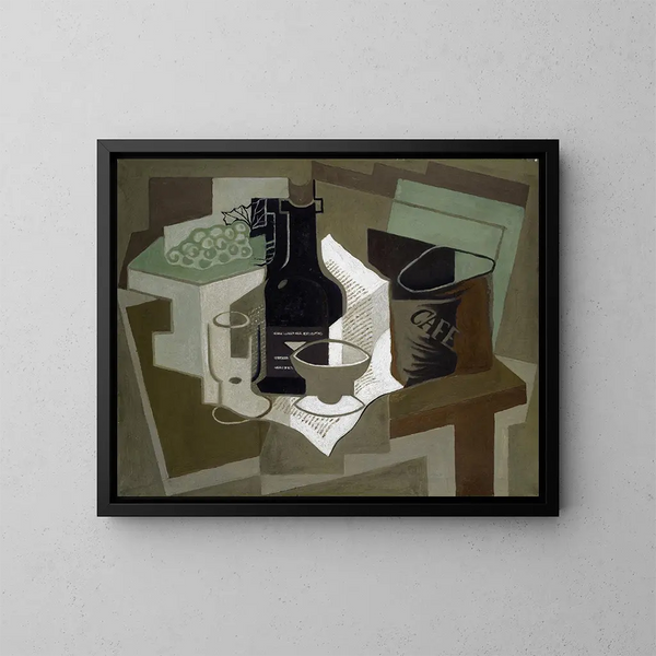 El saco de café - Juan Gris — cuadro enmarcado en la pared