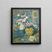 Vase with bananas, lemons, and books - Juan de Echevarría — framed artwork on a wall