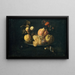 Naturaleza muerta con frutas y jilguero - Juan de Zurbarán — cuadro enmarcado en la pared