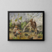 Summer landscape with children and a donkey - Julian Alden Weir — framed artwork on a wall