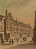 la casa abacial en la esquina de la calle de l'Abbaye, de la calle Cardinale y del paso de la Petite-Boucherie, 6o distrito - Jules-Adolphe Chauvet — vista de la obra