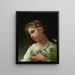 Girl with a bouquet of daisies - Jules-Cyrille Cavé — framed artwork on a wall