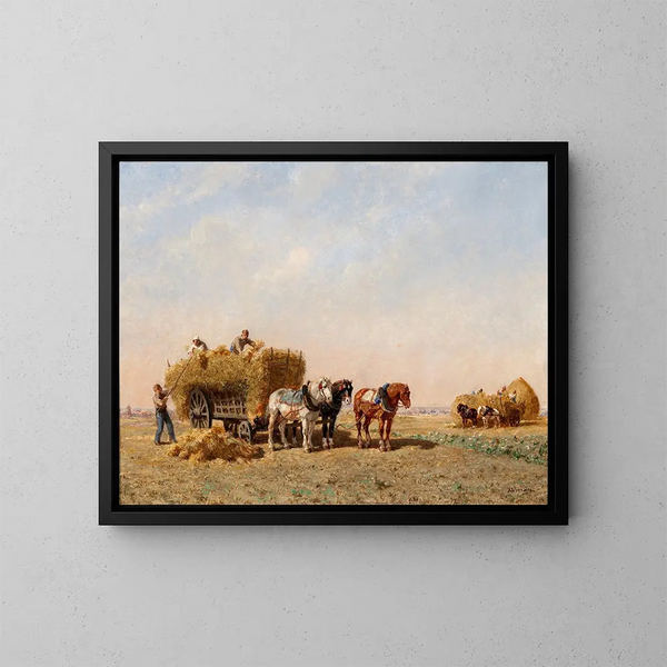 Corn Loading Painting - Jules-Jacques Veyrassat — framed artwork on a wall