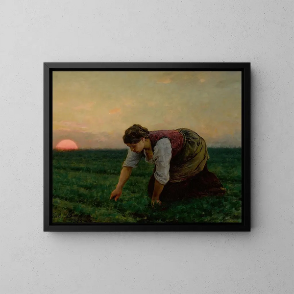 Una aradora - Jules Breton — cuadro enmarcado en la pared