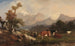 Alpine scene with herd guardians - Jules Coignet — artwork view