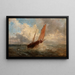 Vista del mar Barco en el mar - Jules Coignet — cuadro enmarcado en la pared