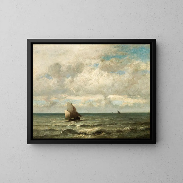 Un paisaje marin - Jules Dupré — cuadro enmarcado en la pared