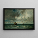 Boats fleeing before the storm - Jules Dupré — framed artwork on a wall