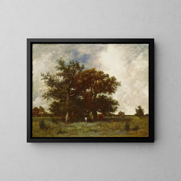 Robles de Fontainebleau - Jules Dupré — cuadro enmarcado en la pared