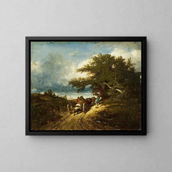 Sobre la carretera - Jules Dupré — cuadro enmarcado en la pared