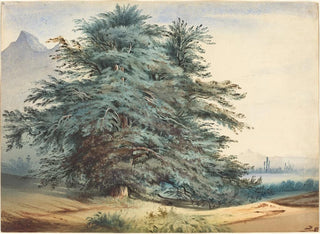 Jules Dupr - Two Ancient Trees before a Mountain Peak.webp