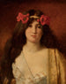 Joven belleza con una corona de amapolas - Jules Frédéric Ballavoine — vista de la obra