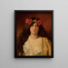 Joven belleza con una corona de amapolas - Jules Frédéric Ballavoine — cuadro enmarcado en la pared