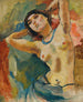Brune con collar azul - Jules Pascin — vista de la obra