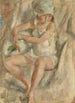 Mujer con turbante y rosa - Jules Pascin — vista de la obra