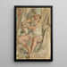 Mujer con turbante y rosa - Jules Pascin — cuadro enmarcado en la pared