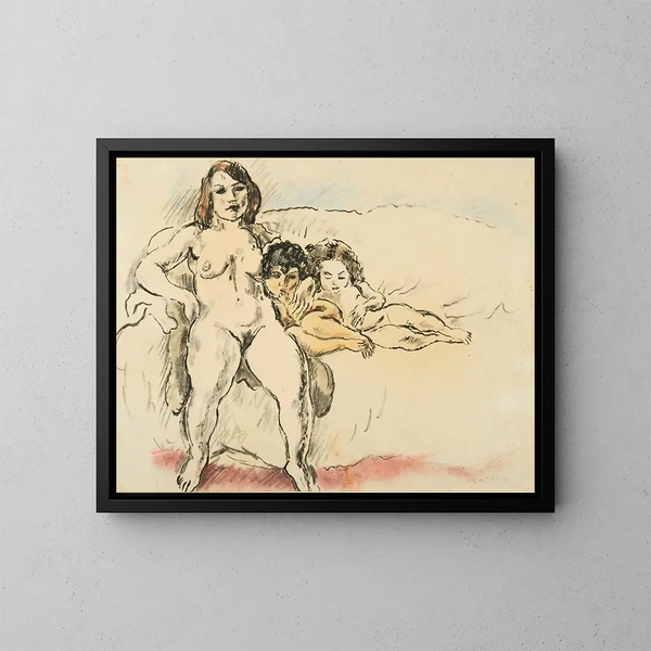 Women and Children - Jules Pascin — framed artwork on a wall