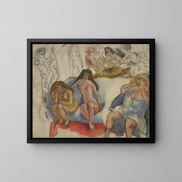 Women of Pleasure - Jules Pascin — framed artwork on a wall