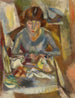 Hermine David devant la table - Jules Pascin — artwork view