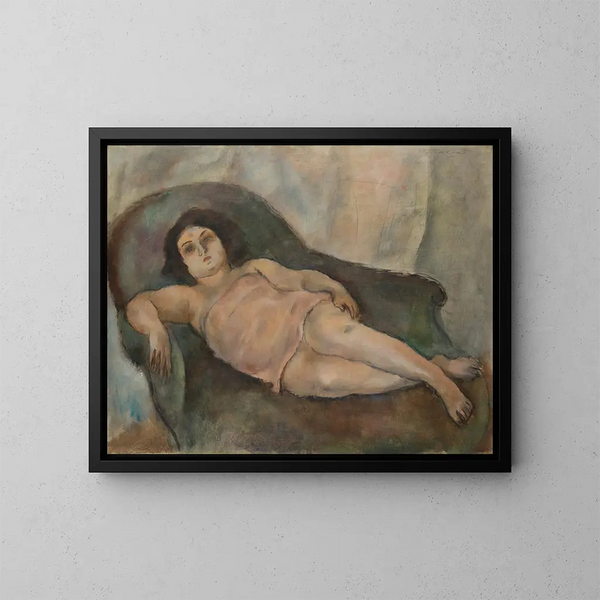 El modelo con la camisa rosa - Jules Pascin — cuadro enmarcado en la pared