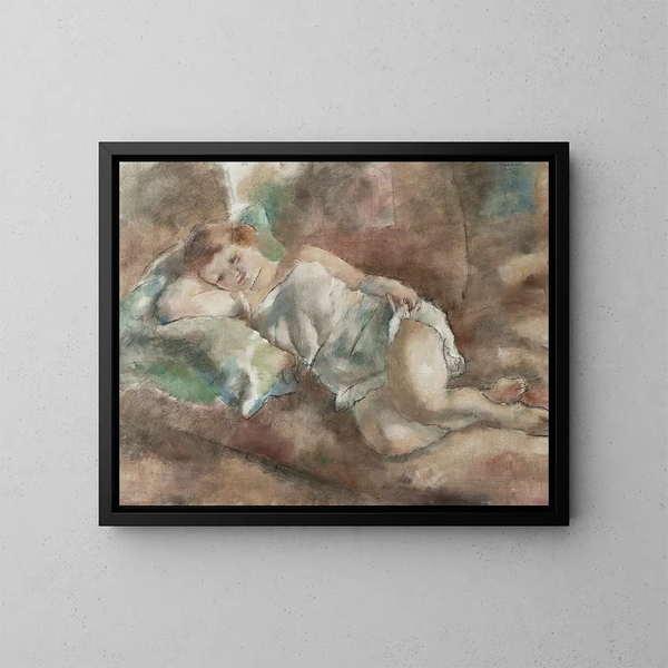 El descanso del modelo - Jules Pascin — cuadro enmarcado en la pared