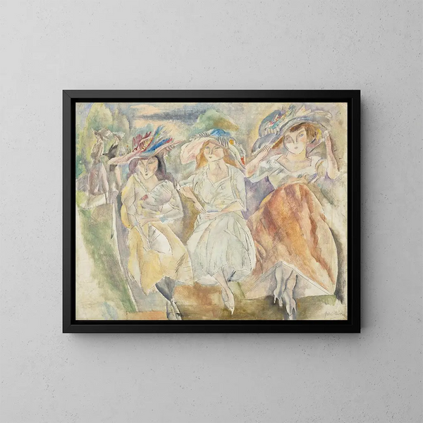 Los grandes sombreros - Jules Pascin — cuadro enmarcado en la pared