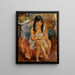 Seated Figure Young girl sitting - Jules Pascin — framed artwork on a wall