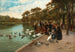 Alimentar a los cisnes - Jules Scalbert — vista de la obra