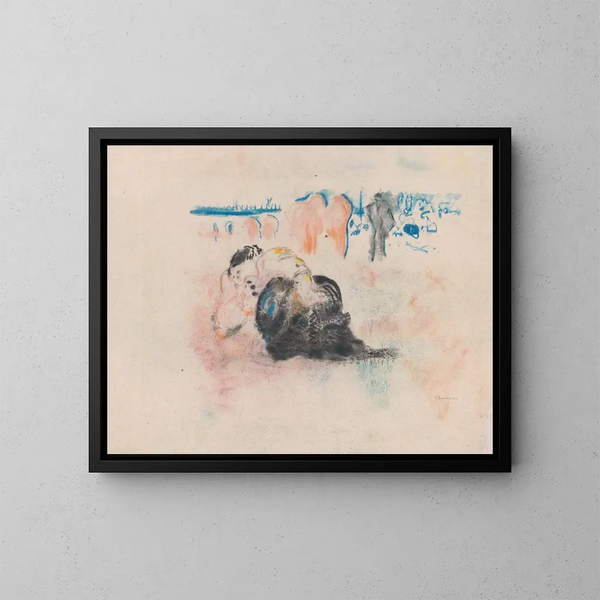 Hombre negro y horizonte azul - Jules Schmalzigaug — cuadro enmarcado en la pared