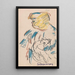 Girl with Cat - Jules Schmalzigaug — framed artwork on a wall