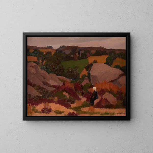 La Bergère en Bretagne - Jules Émile Zingg — cuadro enmarcado en la pared