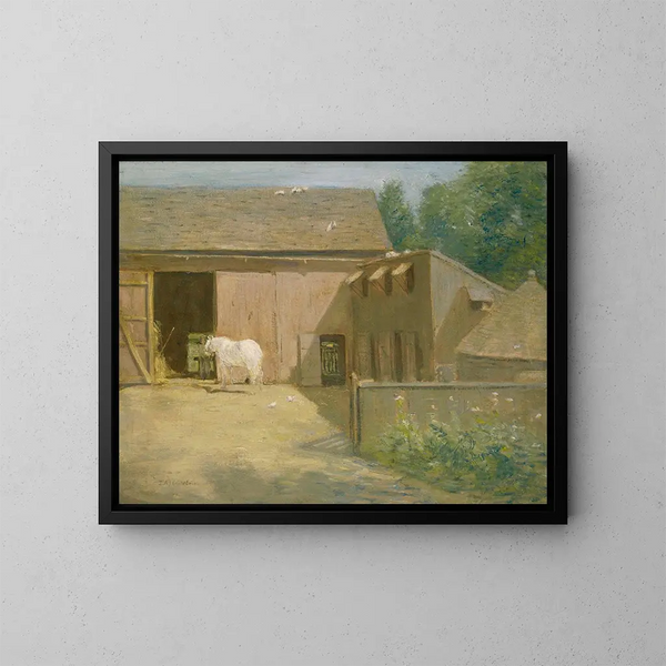 Grange de Nueva Inglaterra - Julian Alden Weir — cuadro enmarcado en la pared