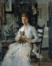 Retrato de una dama con un perro Anna Baker Weir - Julian Alden Weir — vista de la obra