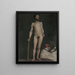 Study of a Male Nude Resting on a Stick - Julian Alden Weir — framed artwork on a wall