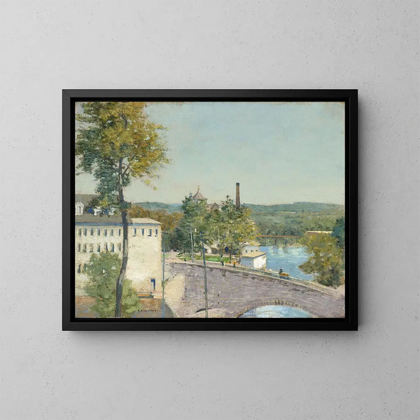 Molinos de la US Thread Company, Willimantic, Connecticut - Julian Alden Weir — cuadro enmarcado en la pared