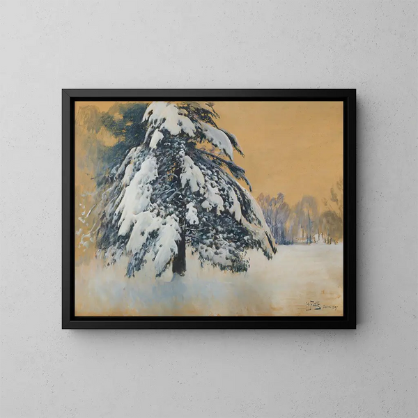 Sombrero de nieve - Julian Fałat — cuadro enmarcado en la pared