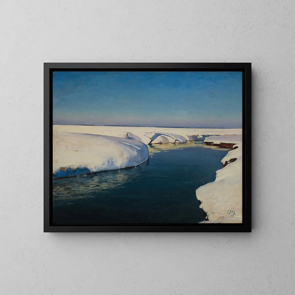 Nieve - Julian Fałat — cuadro enmarcado en la pared