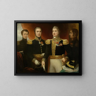 Julie Hugo - Le gnral Lopold Hugo avec deux de ses frres et son fils Abel en uniforme de la Restauration.webp