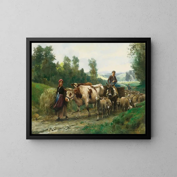 Retorno del rebaño - Julien Dupré — cuadro enmarcado en la pared