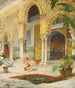 La corte de la Alhambra - Julio Montenegro — vista de la obra