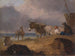 Ânes y personajes en una playa - Julius Caesar Ibbetson — vista de la obra