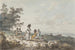 Vista de Londres con San Pablo a lo lejos, mujer y niños con un cochecito - Julius Caesar Ibbetson — vista de la obra