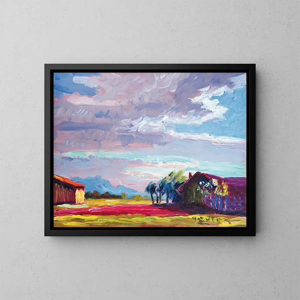 Sol de la tarde - Julius Exter — cuadro enmarcado en la pared