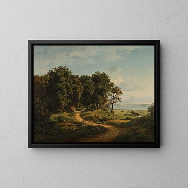 Paisaje danés - Julius Hellesen — cuadro enmarcado en la pared