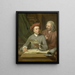 Autorretrato de pie junto al artista se encuentra su padre y profesor Jan Maurits Quinkhard 1688-1772 - Julius Henricus Quinkhard — cuadro enmarcado en la pared