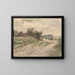 Rural path with some figures leading to a farm - Julius Jacobus van de Sande Bakhuyzen — framed artwork on a wall