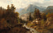 Un Molino de Montaña con Pescador en un Arroyo - Julius Rose — vista de la obra