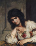 Dama sobre el pecho con una rosa - Julius Schrader — vista de la obra